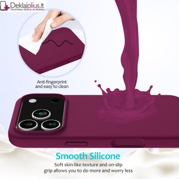 Plonas švelnus silikoninis dėklas - bordo spalvos (Apple Iphone 18 Pro Max/17 Pro Max) Plonas švelnus silikoninis dėklas - bordo spalvos (Apple Iphone 18 Pro Max/17 Pro Max)